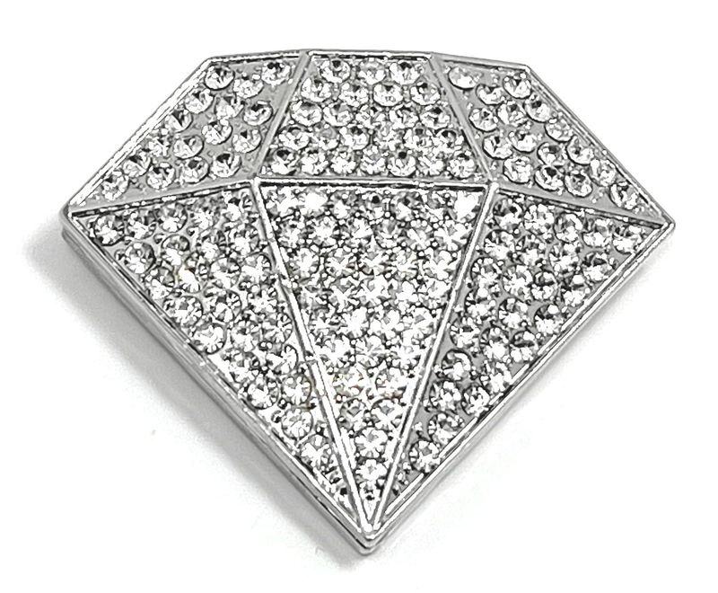 Brosche Schalclip Magnetclip Diamantform Silber mit Strass 5cm Brosche Schalclip Magnetclip Diamantform Silber mit Strass 5cm