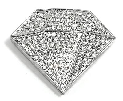Brosche Schalclip Magnetclip Diamantform Silber mit Strass 5cm Brosche Schalclip Magnetclip Diamantform Silber mit Strass 5cm