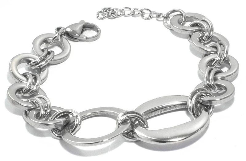 Edelstahl Gliederarmband Ringedesign Rosegold bis 20cm Edelstahl Gliederarmband Ringedesign Rosegold bis 20cm