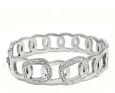 Edelstahl Armreif Armspange Silber od Gold mit Strass oval Kettenlook 0,8 - 1,5cm breit Edelstahl Armreif Armspange Silber od Gold mit Strass oval Kettenlook 0,8 - 1,5cm breit