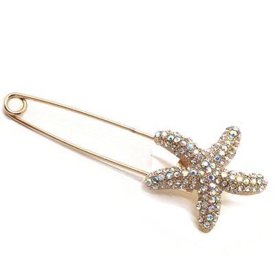 Brosche Anstecknadel Schalnadel Seestern mit Strass 10cm Beyond Diva Brosche Anstecknadel Schalnadel Seestern mit Strass gold 10cm
