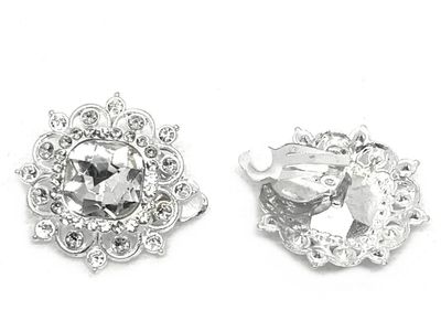 1 Paar Modeschmuck Ohrringe Clipse Filigranes Design mit Strass 3cm 1 Paar Modeschmuck Ohrringe Clipse Filigranes Design mit Strass 3cm