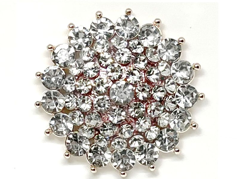 Brosche Magnetbrosche Dahlia Rosegold od Blau Silber mit Klarem Strass 4,5cm Brosche Magnetbrosche Dahlia Rosa 4,5cm