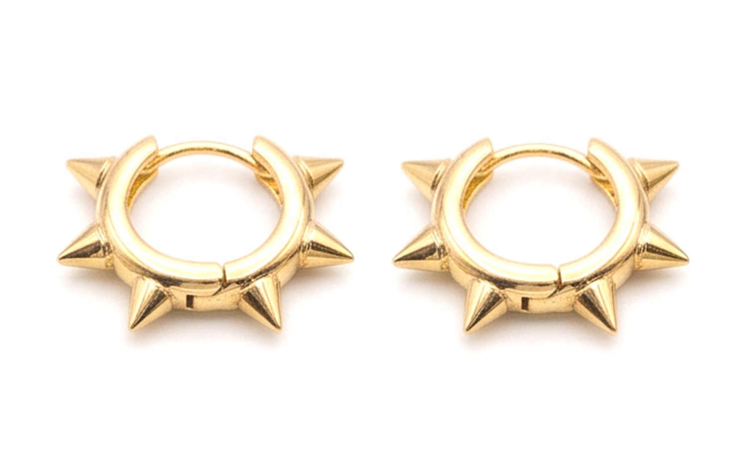1 Paar Edelstahl Creolen Gold Silber Nieten Spikes Ohrringe Punk Rock Gothic 18mm