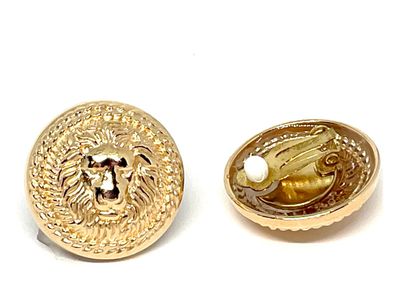 1 Paar Modeschmuck Clips Ohringe Löwenkopf goldfarben 2,5cm 1 Paar Modeschmuck Clips Ohringe Löwenkopf goldfarben 2,5cm