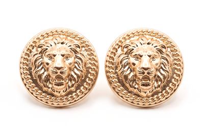 1 Paar Modeschmuck Statement Ohrclips Löwenkopf Rund Gold 25mm 1 Paar Modeschmuck Clips Ohringe Löwenkopf goldfarben 2,5cm