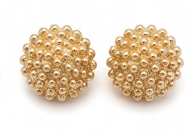 Vintage Ohrclips Gold Kugel Design Statement Ohrringe Rund Gewölbt Caviar 20mm Vintage Ohrclips Gold Kugel Design Statement Ohrringe Rund Gewölbt Caviar 20mm