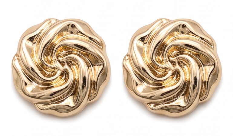 Vintage Ohrclips Gold Spirale Wirbel Statement Ohrringe Rund Gewellt 22mm Vintage Ohrclips Gold Spirale Wirbel Statement Ohrringe Rund Gewellt Rose 22mm