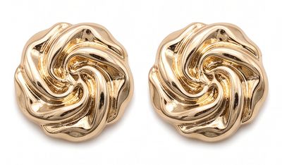 Vintage Ohrclips Gold Spirale Wirbel Statement Ohrringe Rund Gewellt 22mm Vintage Ohrclips Gold Spirale Wirbel Statement Ohrringe Rund Gewellt Rose 22mm