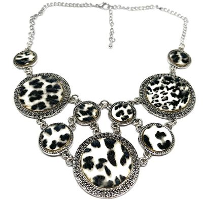 Vintage Statement Kette Gold Silber Leopard Leo Print Medaillon Halskette 50cm Vintage Statement Kette Silber Leopard Leo Print Medaillon Halskette 50cm