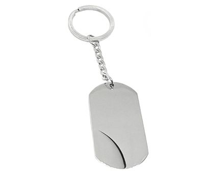 Vintage Schlüsselanhänger Silber Dog Tag Erkennungsmarke Edelstahl Anhänger 10cm Vintage Schlüsselanhänger Silber Dog Tag Erkennungsmarke Edelstahl Anhänger 10cm