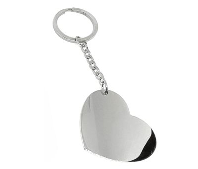 Vintage Schlüsselanhänger Silber Herz Anhänger Gravur Edelstahl Medaillon 11cm
