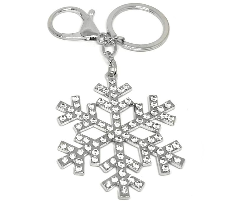 Vintage Schlüsselanhänger Silber Schneeflocke Strass Kristall Winter Anhänger 12cm Vintage Schlüsselanhänger Silber Schneeflocke Strass Kristall Winter Anhänger 12cm