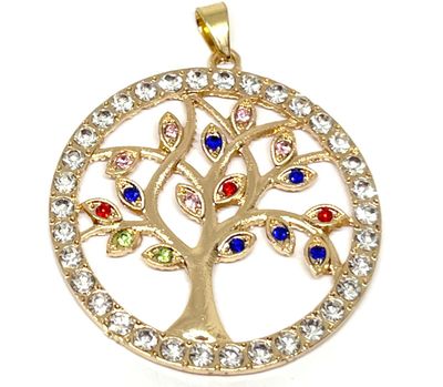 Vintage Kettenanhänger Gold Silber Lebensbaum Bunt Strass Kristall Baum des Lebens 45mm Vintage Kettenanhänger Gold Lebensbaum Bunt Strass Kristall Baum des Lebens 45mm