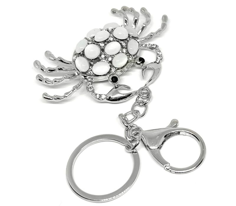 Vintage Schlüsselanhänger Silber Krabbe Krebs Strass Kristall Maritim Anhänger 12cm Vintage Schlüsselanhänger Silber Krabbe Krebs Strass Kristall Maritim Anhänger 12cm