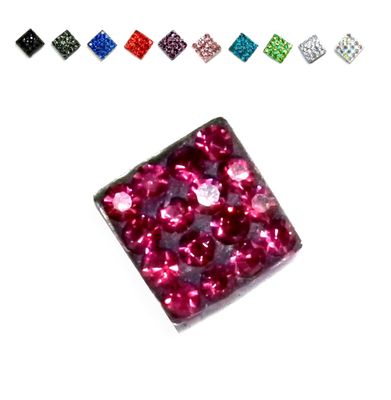 Ohrstecker Edelstahl Quadrat Strass Bunt Silber Schwarz Rot Grün Petrol Lila Blau 10mm Ohrstecker Edelstahl Quadrat Strass Bunt Silber Schwarz Rot Grün Petrol Lila Blau 10mm