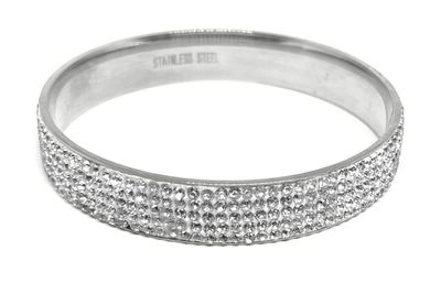 Statement Armreif Edelstahl Pavé Strass Kristall Gold Silber Glitzer 65mm 12mm Statement Armreif Edelstahl Pavé Strass Kristall Silber Glitzer 65mm 12mm