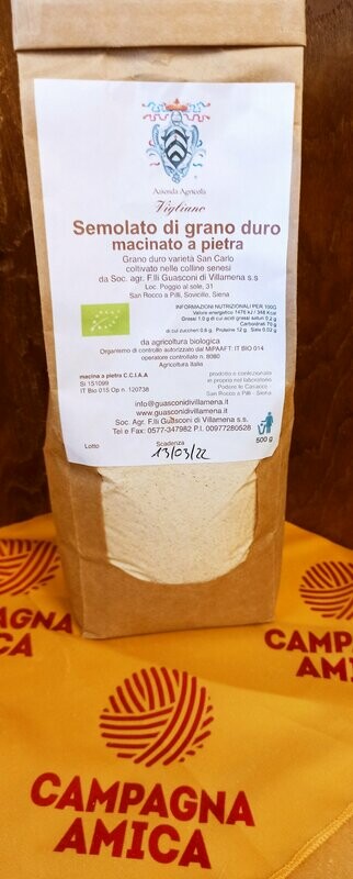 Semolato grano duro varietà San Carlo a pietra