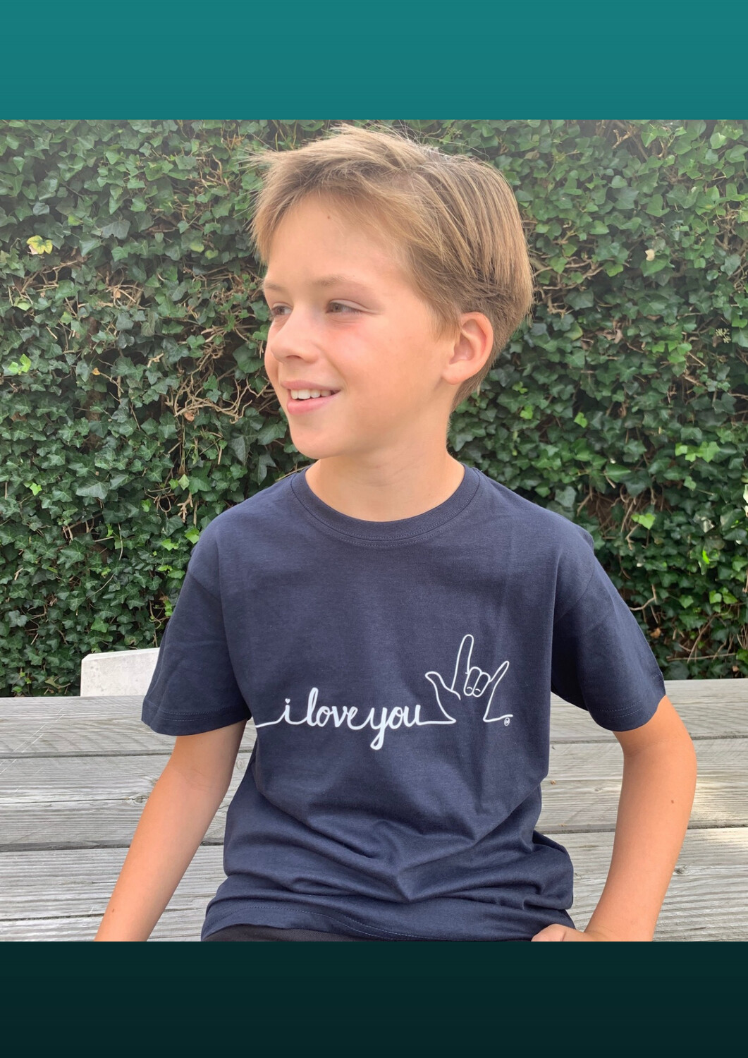 Shirt I-LOVE-YOU - blauw