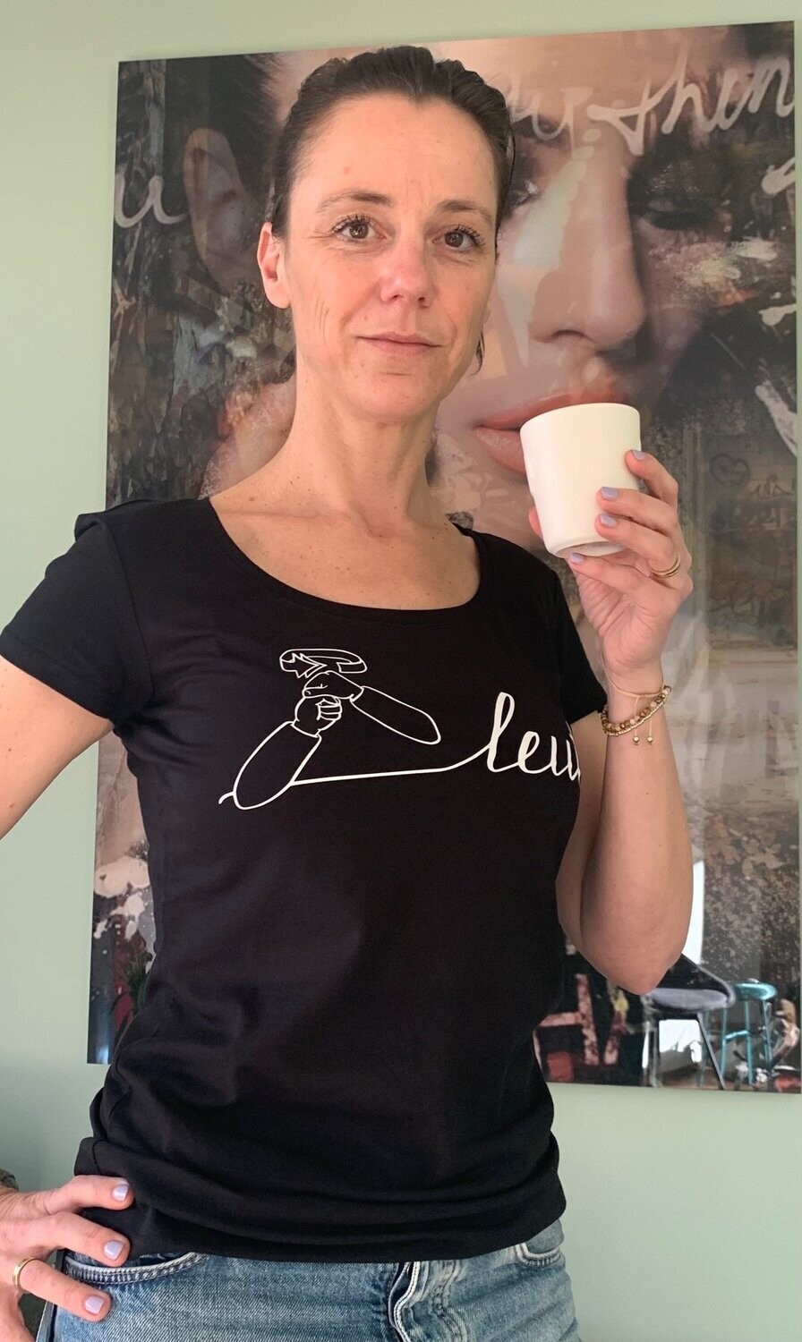 Shirt "koffieleut"  zwart