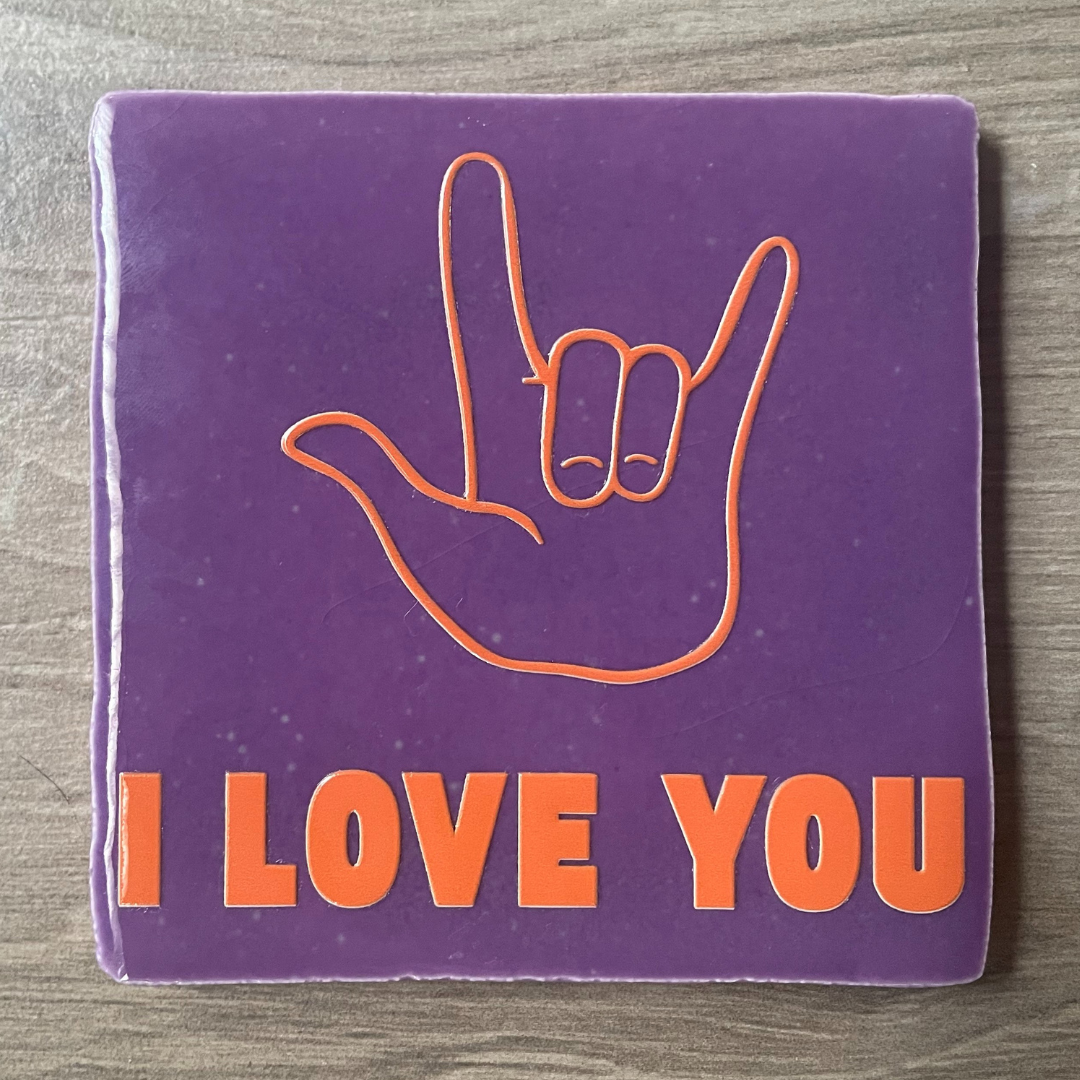 Tegel Paars I-LOVE-YOU Oranje