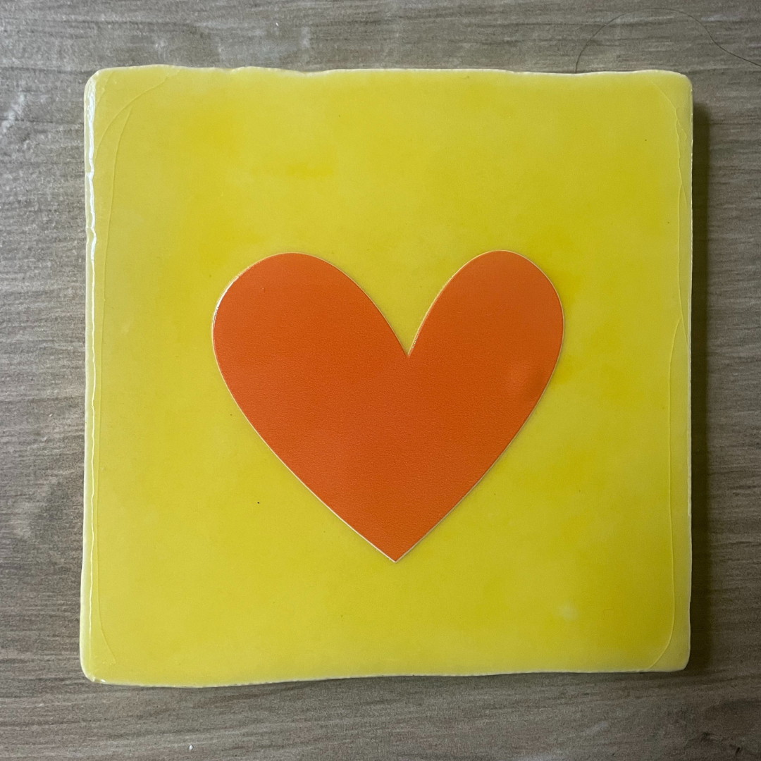Tegel Geel Hartje Oranje