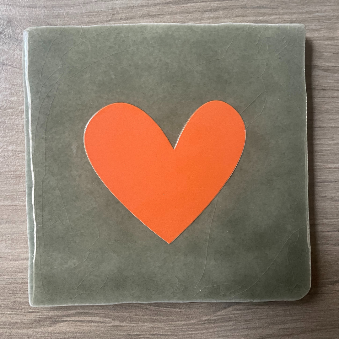 Tegel Groen Hartje Oranje