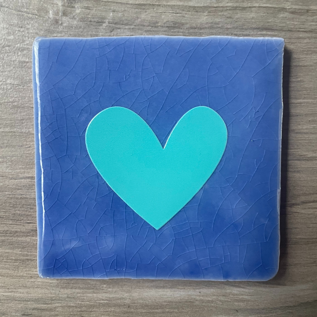 Tegel Blauw Hartje Turquoise