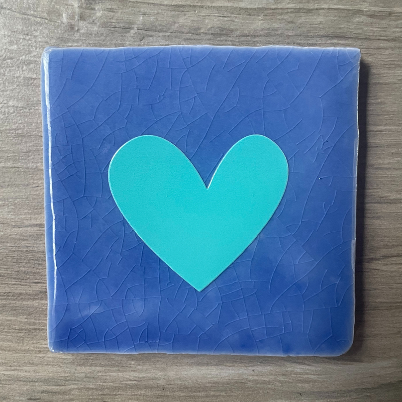 Tegel Blauw Hartje Turquoise