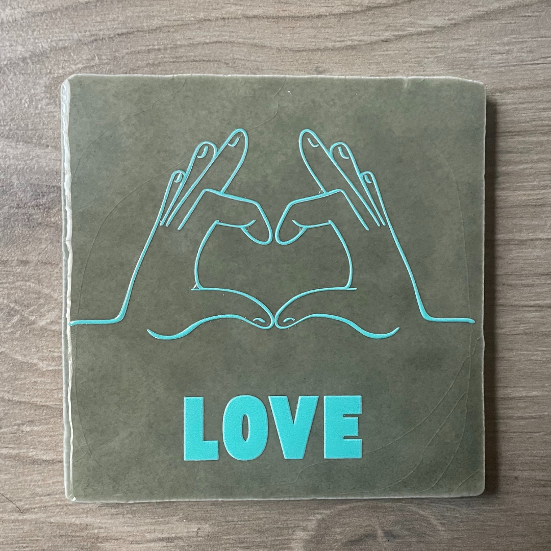 Tegel Groen LOVE Turquoise