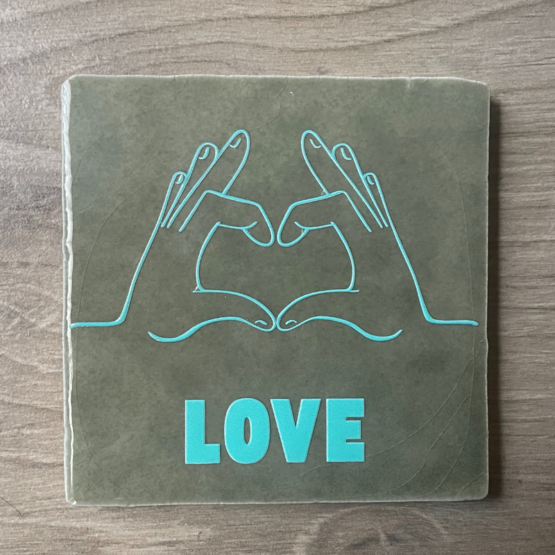 Tegel Groen LOVE Turquoise