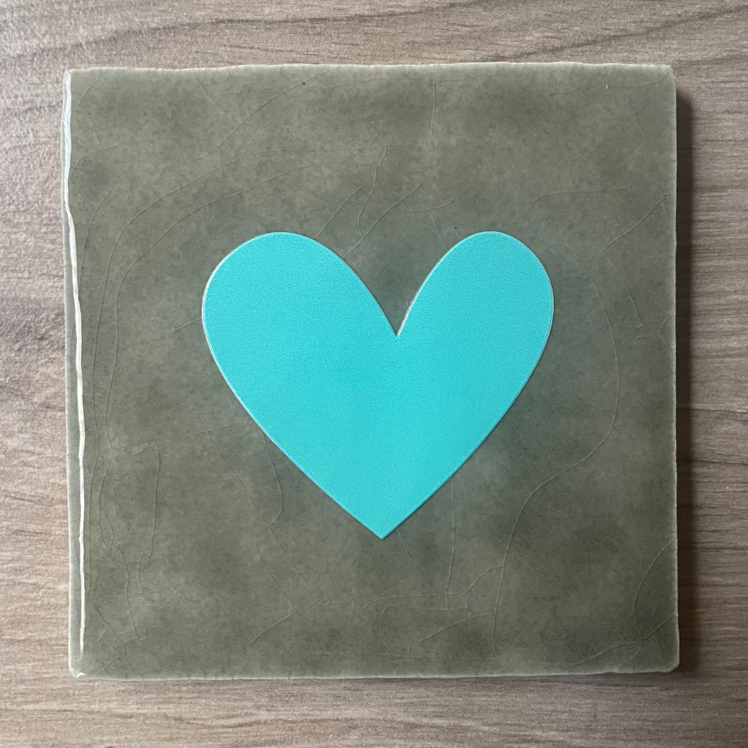 Tegel Groen Hartje Turquoise