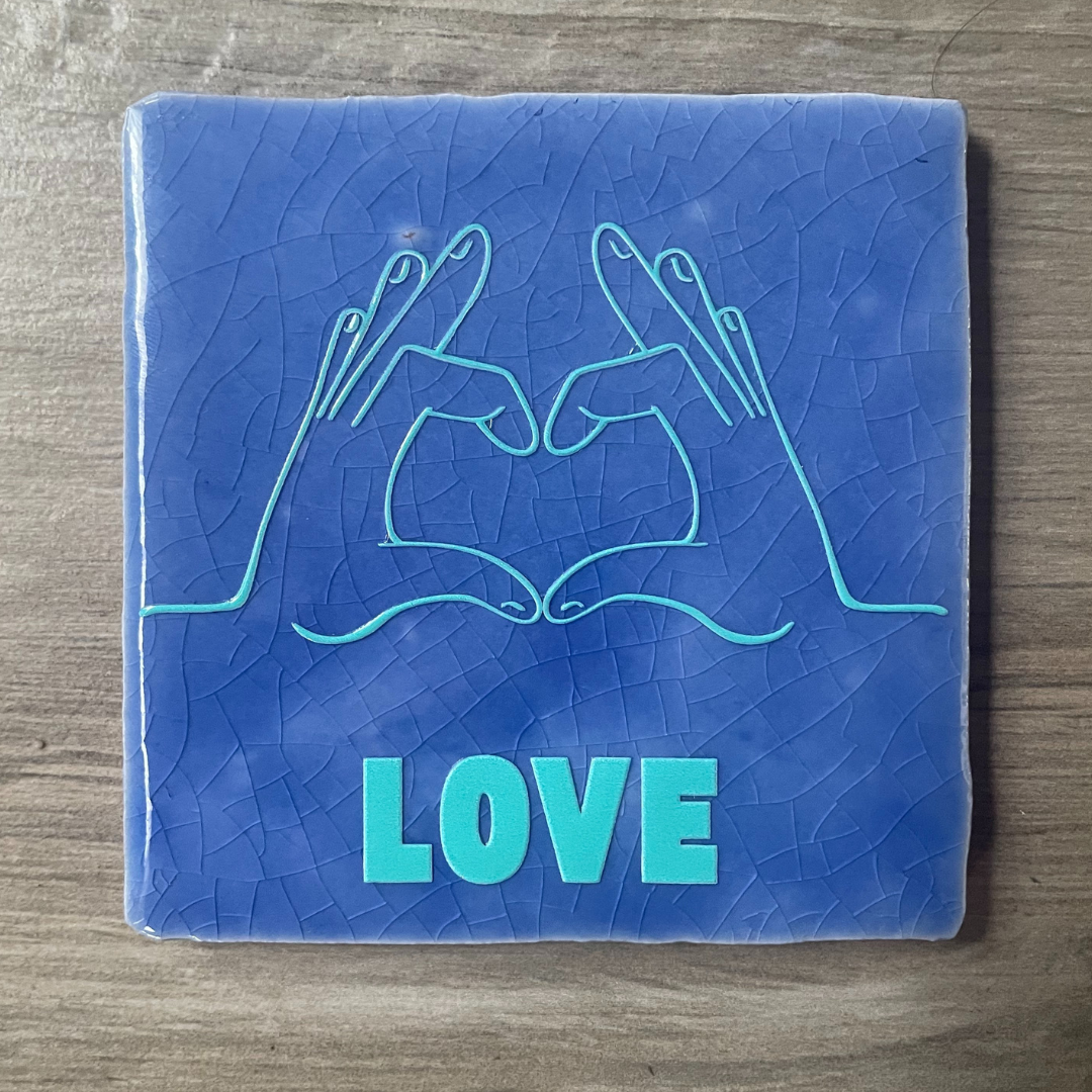 Tegel Blauw LOVE Turquoise