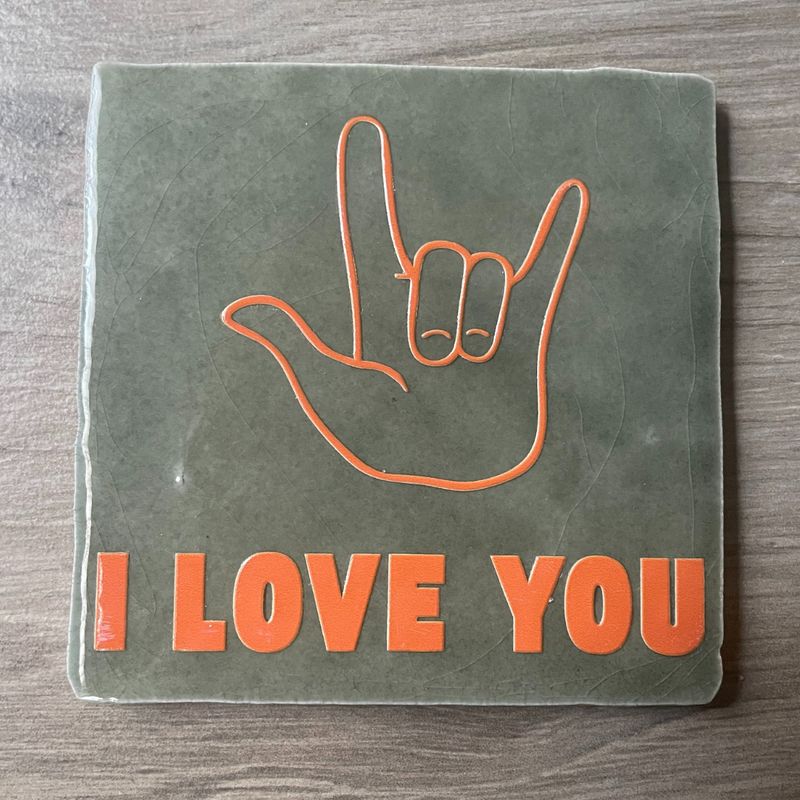 Tegel Groen I-LOVE-YOU Oranje