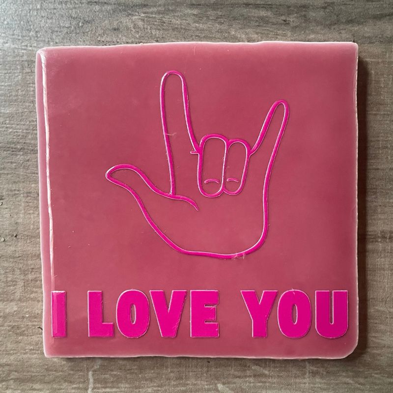 Tegel Roze I-LOVE-YOU Roze