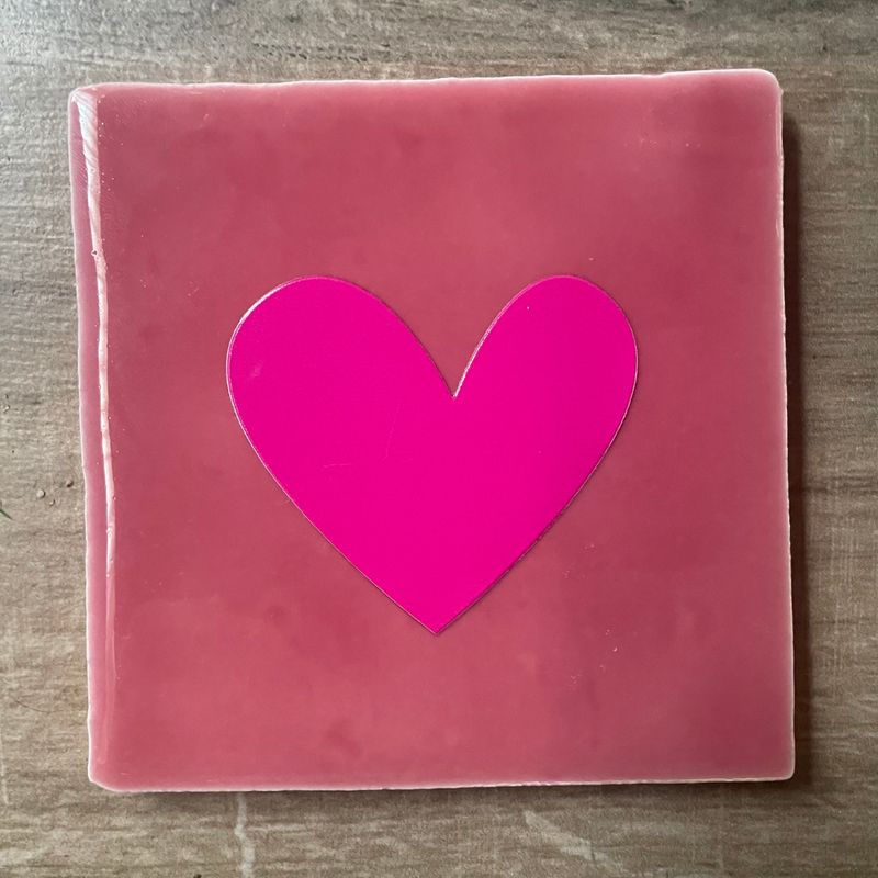 Tegel Roze Hartje Roze