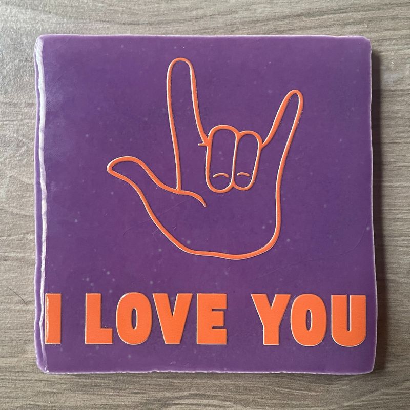 Tegel Paars I-LOVE-YOU Oranje