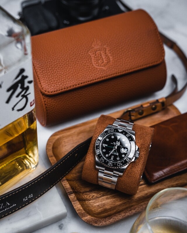 2pcs Watchroll in Gognac Brown