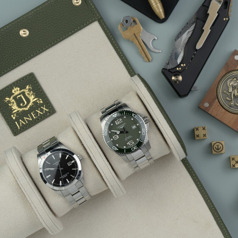 3pcs Watch Roll Olive Green