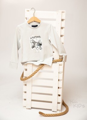 Graues Longsleeve mit Aufdruck