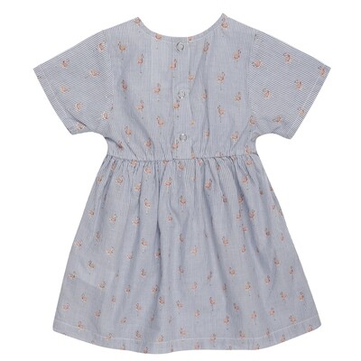 Kleid in hellblau mit Flamingomuster