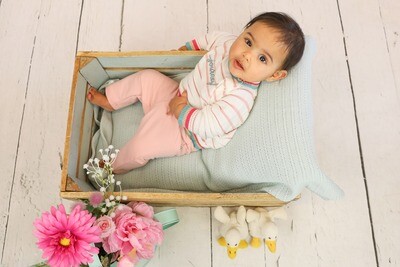 Pullover rosa-beige gestreift