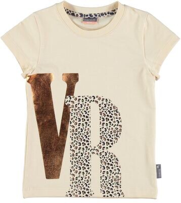 T-Shirt in creme mit Aufdruck