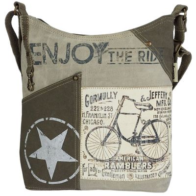 Grosse Umhängetasche im Vintage Stil / Upcycling