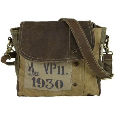 Grosse Umhängetasche aus Canvas / Upcycling