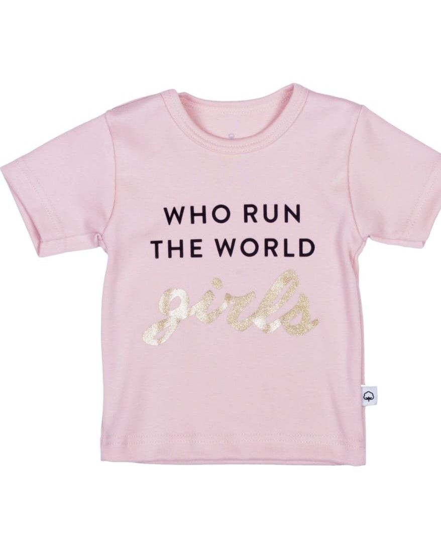 T-Shirt, rosa, &quot;Who Run The World...girls&quot;