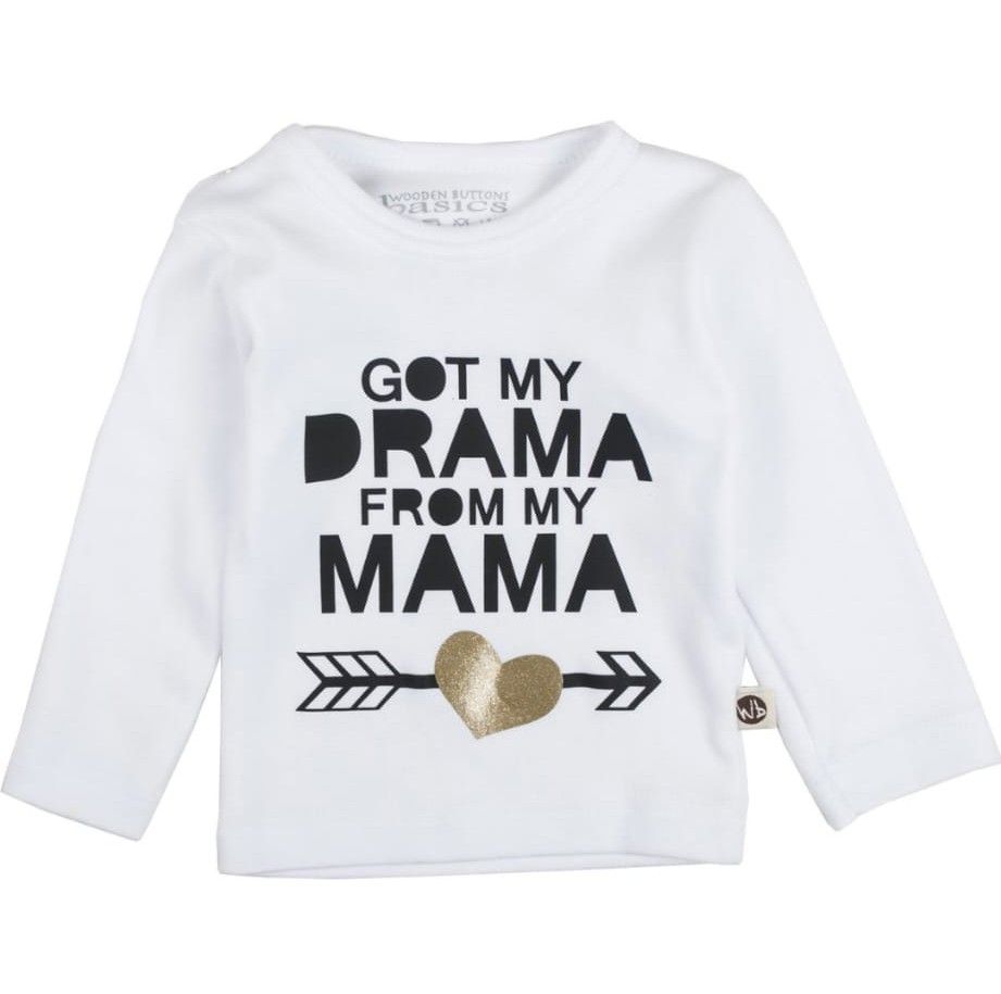 Long Sleeve, weiß, &quot;Got my DRAMA from my MAMA&quot;
