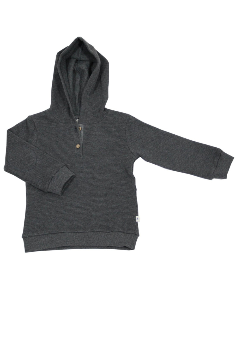 Piquehoodie in Anthrazit