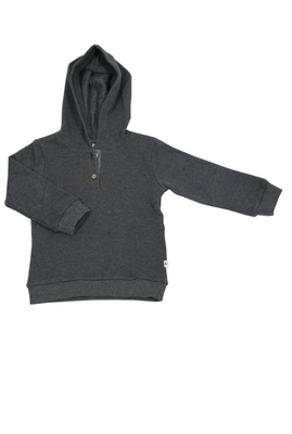 Piquehoodie in Anthrazit