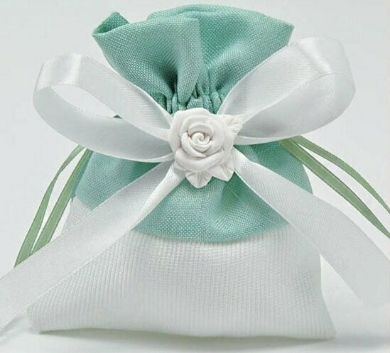 Organza Beutel mit Blume